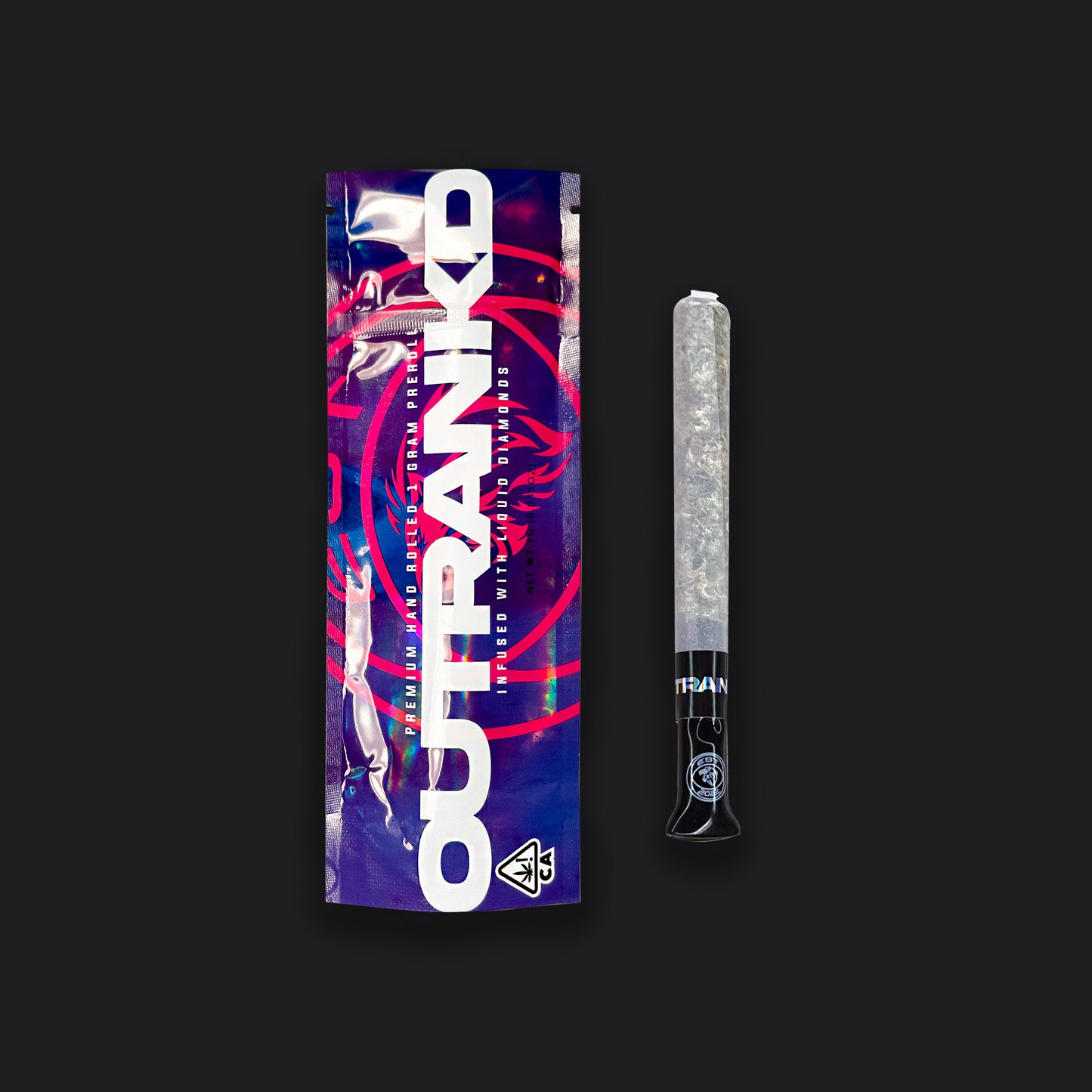 OUTRANKD - DIAMOND INFUSED 1G PREROLL -  BLUEBERRY SKITTLEZ