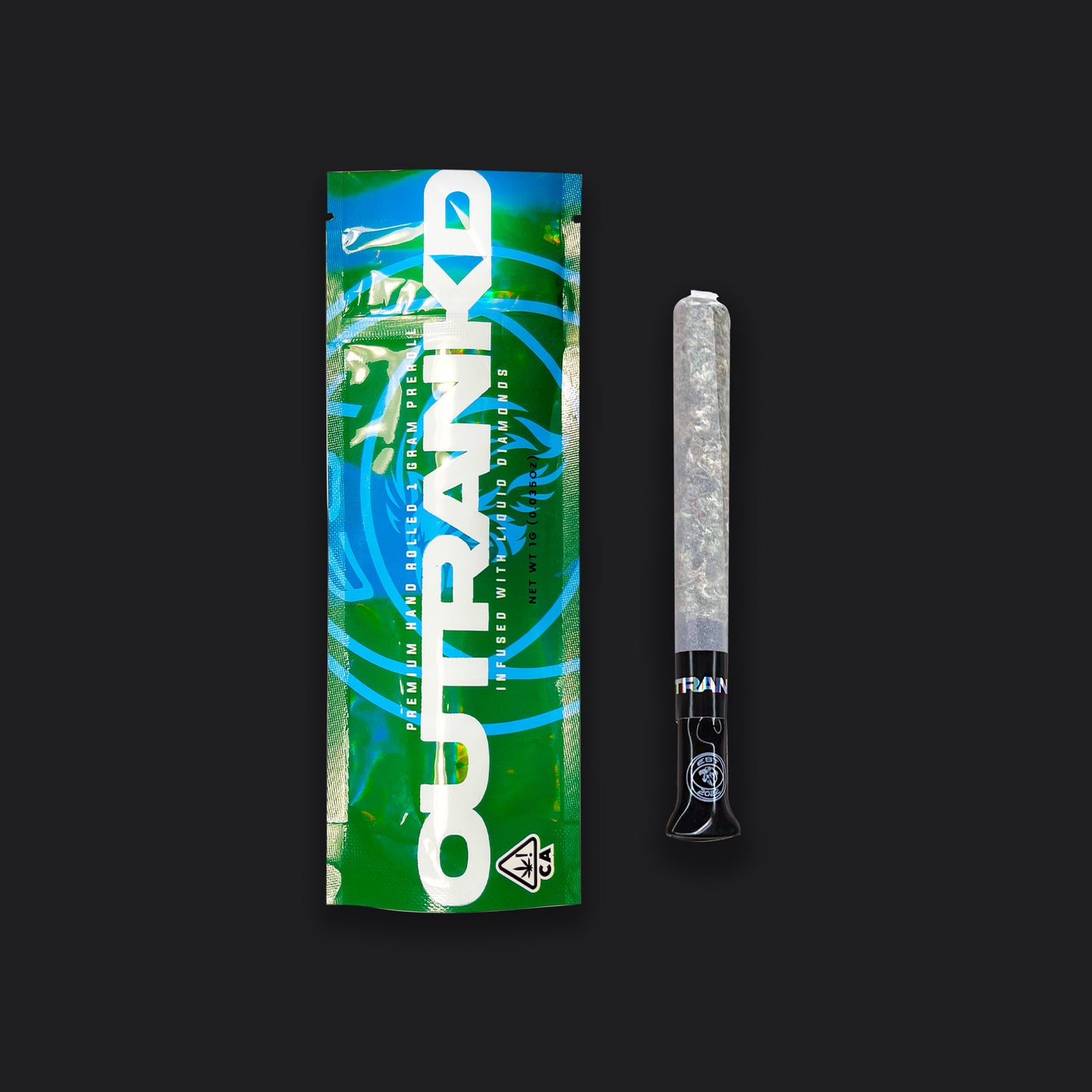 OUTRANKD - DIAMOND INFUSED 1G PREROLL - ISLAND SPLASH